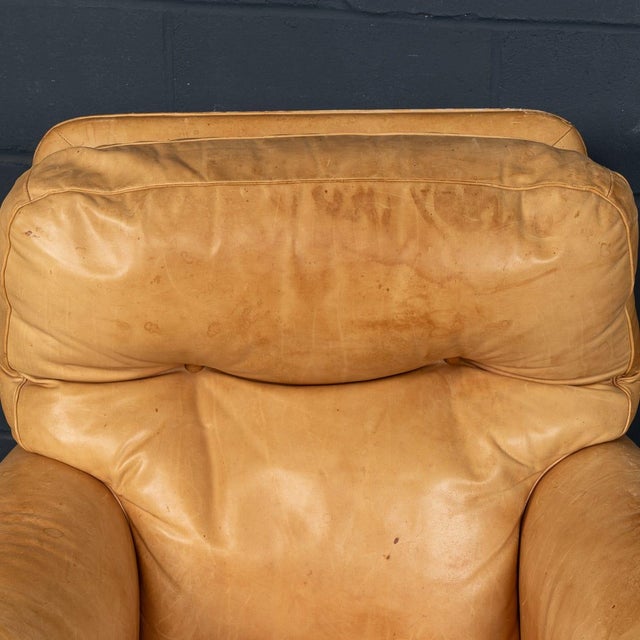 Brown Vintage Italian Tan Leather Chairs by Poltrona Frau, 1970, Set of 2 For Sale - Image 8 of 18