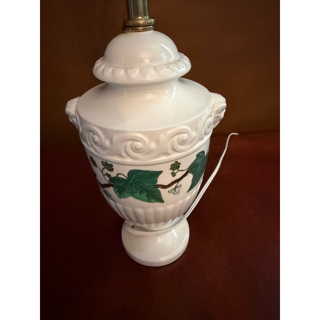 Wedgwood Napoleon Ivy Porcelain Table Lamp Ram's Head ca.1960s For Sale - Image 15 of 17
