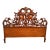 Antique Art Nouveau Hand Carved Mahogany Queen Size Headboard For Sale