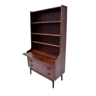 Danish Modern Rosewood Secretary Desk Bookcase by Johannes Sorth For Sale