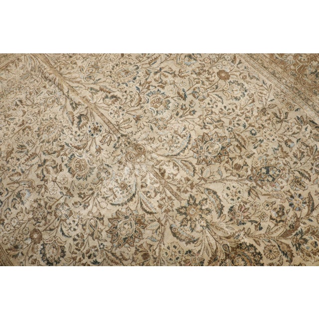 Beige Antique Neutral Persian Kashan Rug - 7'5" x 10'3" For Sale - Image 8 of 10