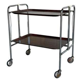 Rosewood Folding Bar Cart German Mid-Century Modern For Sale