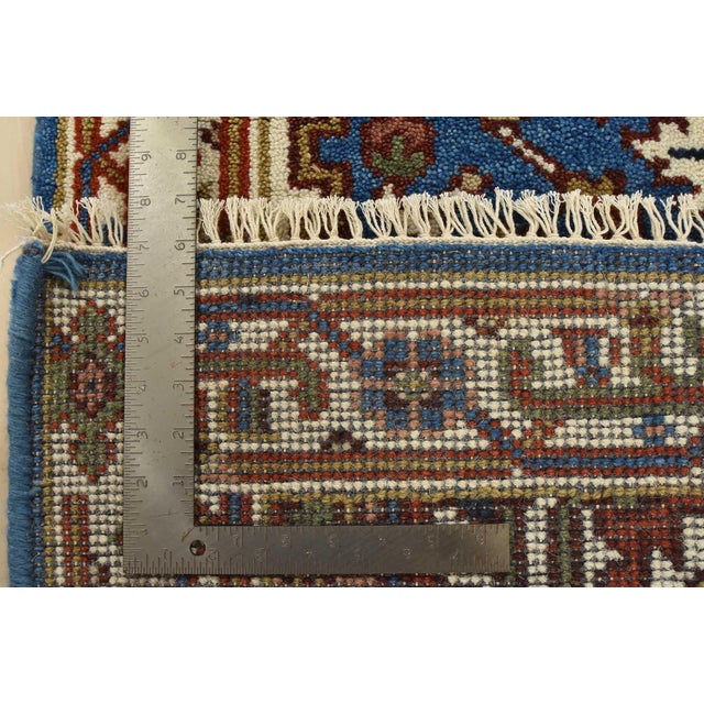 Heriz Runner 2’8” X 7’11” Blue Wool Tribal Hand-Knotted Oriental Rug For Sale - Image 12 of 12