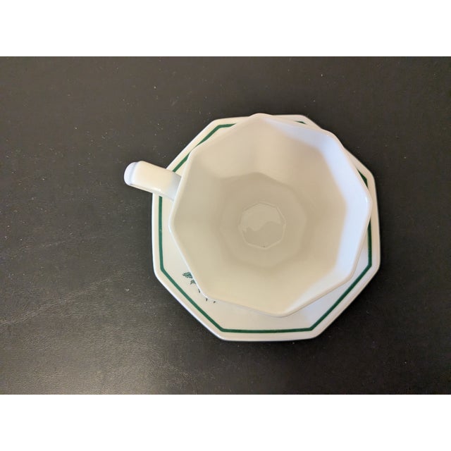 1980s Nikko Christmastime Octagonal Cup and Saucer Set For Sale - Image 4 of 7