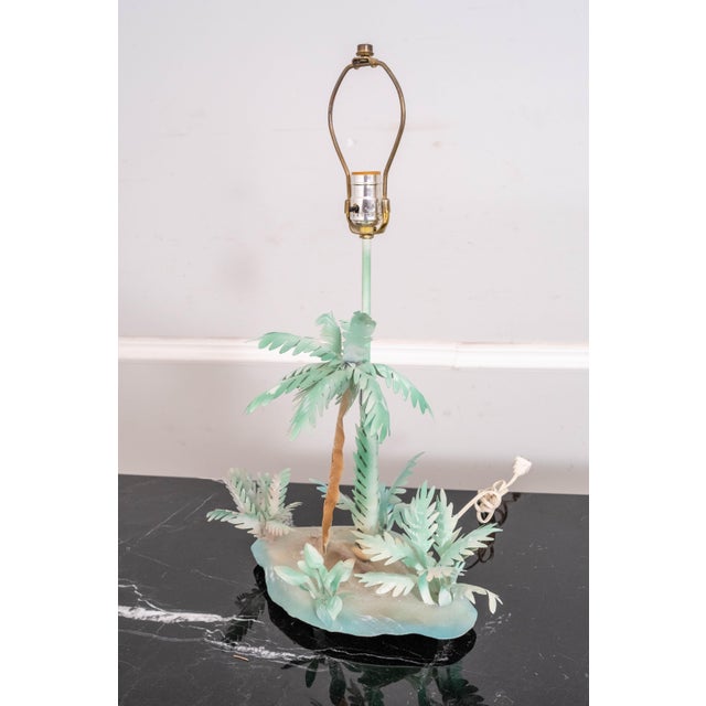 Age: approx 30 years old Details: Highly decorative green palm trees on small island. Pastel painted colors, the palm...