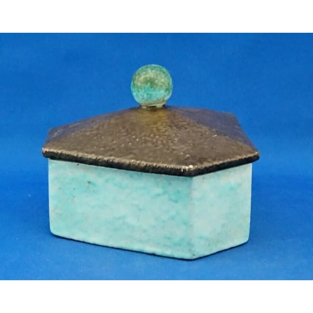 20th Century Art Deco Ceramic Box in Bronze Enamel from the Mga Factory, Albisola, Italy, 1920s For Sale - Image 3 of 18