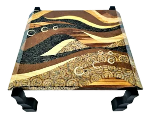 Marquis Collection of Beverly Hills Lacquered Organic Collage Coffee Cocktail Table
