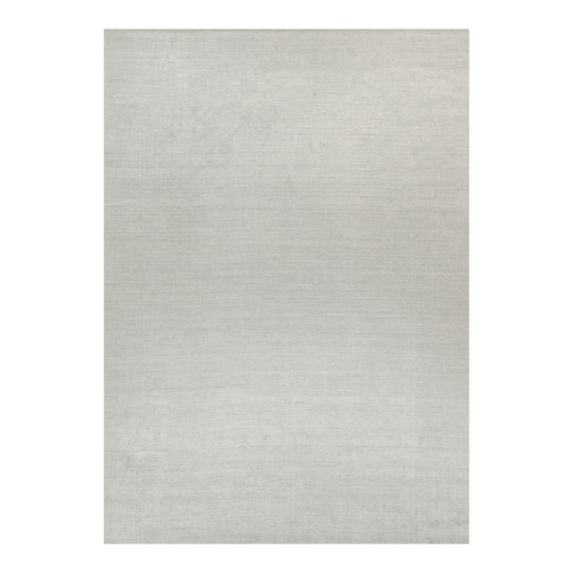 2010s Rug & Kilim’s Plain Modern Rug in Solid Silver-Gray Tone-on-Tone - 12x17 For Sale