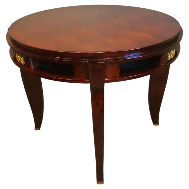 Art Deco Round Center Table by Jules Leleu, France, 1930s For Sale