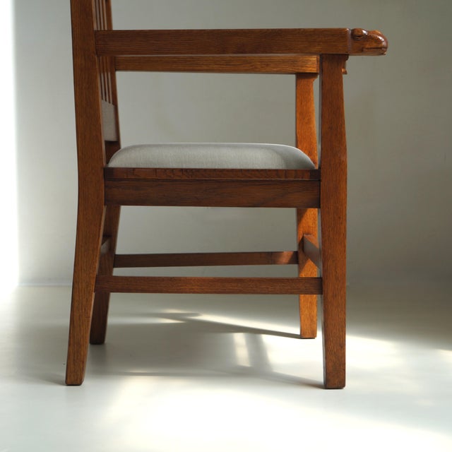 Dutch Art Nouveau / Arts & Crafts Armchair with Salamanders and Cloves by Jacobus de Graaff, 1905 For Sale - Image 15 of 18