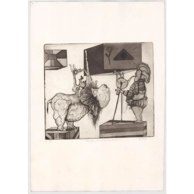 1973 etching by Konrado, pencil signed, dated, titled and numbered 6 of 10.