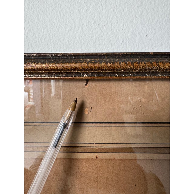 1922 G. Belnet Winter Cityscape Oil on Paper Painting, Framed Under Glass For Sale - Image 11 of 12