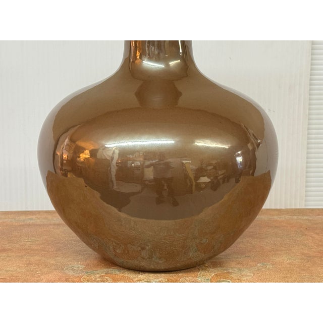 Ceramic Martino Interiors Contemporary Ceramic Bottle Vase For Sale - Image 7 of 12