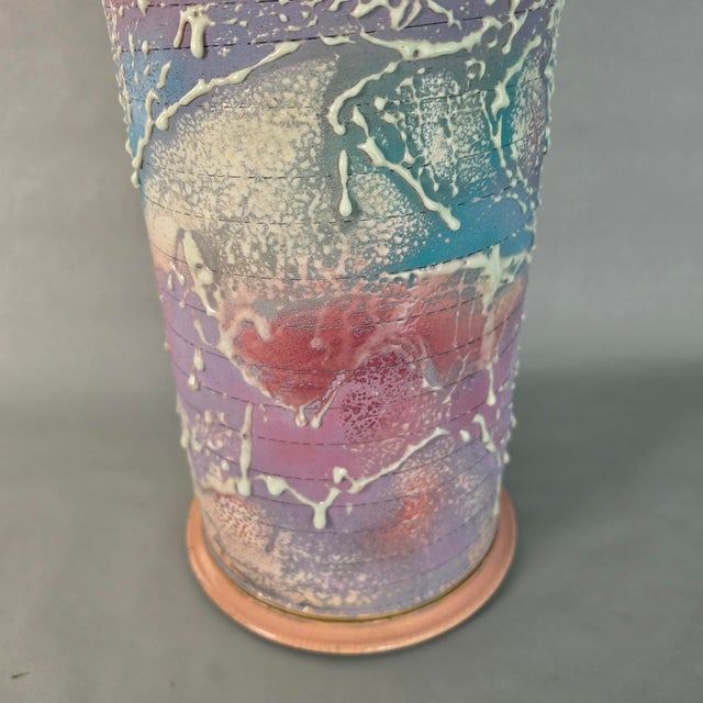 Monumental 25" Steven Forbes-deSoule Ceramic Lidded Urn Vase 1988 For Sale - Image 14 of 16