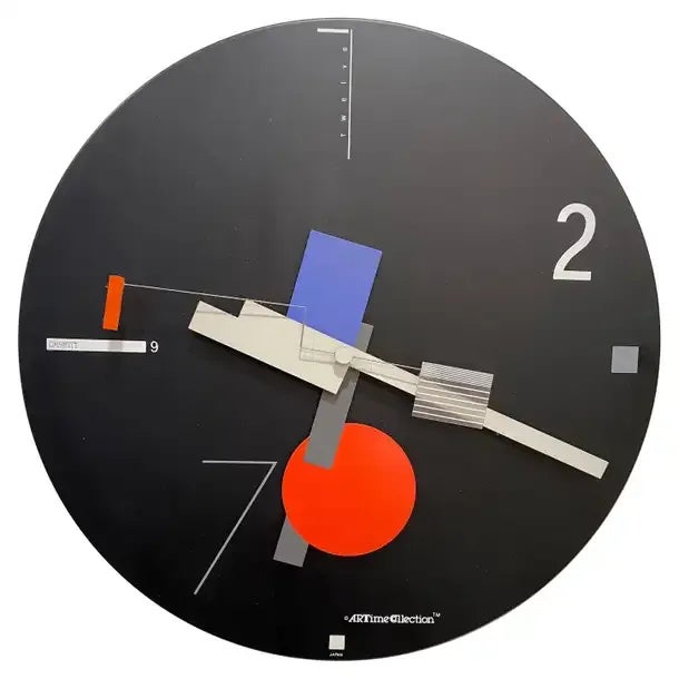 Metal 1984 Postmodern Art Time Wall Clock designed by Nicolai Canetti For Sale - Image 7 of 7