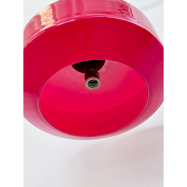 Red Ceiling Lamp in Glass, 1970s For Sale - Image 5 of 8