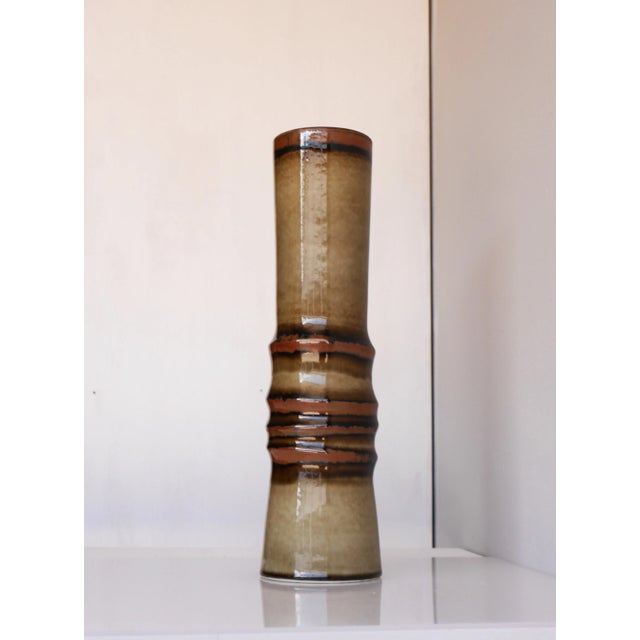 Large Mid-Century Modern Bamboo Pottery Vase by Alberius for Rörstrand, Sweden, 1960s For Sale - Image 9 of 10