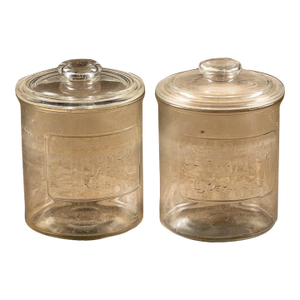 Set of 2 Vintage Barbershop Instrument Jars