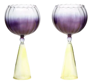 Calypso Red Wine Glasses by Serena Confalonieri, Set of 2