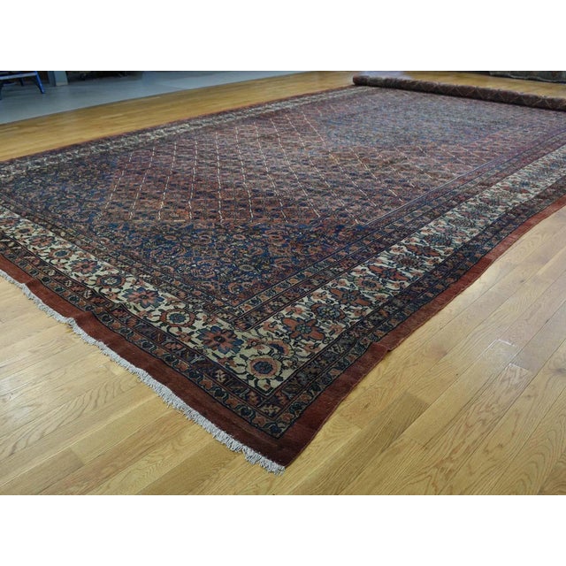 1910s Antique Persian Bibikabad Hand Knotted Fish Design Rug For Sale - Image 5 of 13