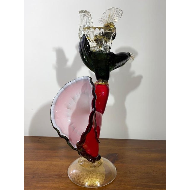 1950s Venetian Murano Glass Flamenco Dancer Figurine, 1950 For Sale - Image 5 of 17