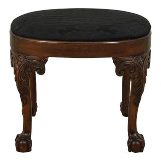 Kindel Winterthur Collection Clawfoot Mahogany Ottoman For Sale