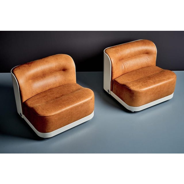 Pair of trinom lounge chairs designed by peter maly for cor, germany, in 1969. Sculptural form with generously padded...