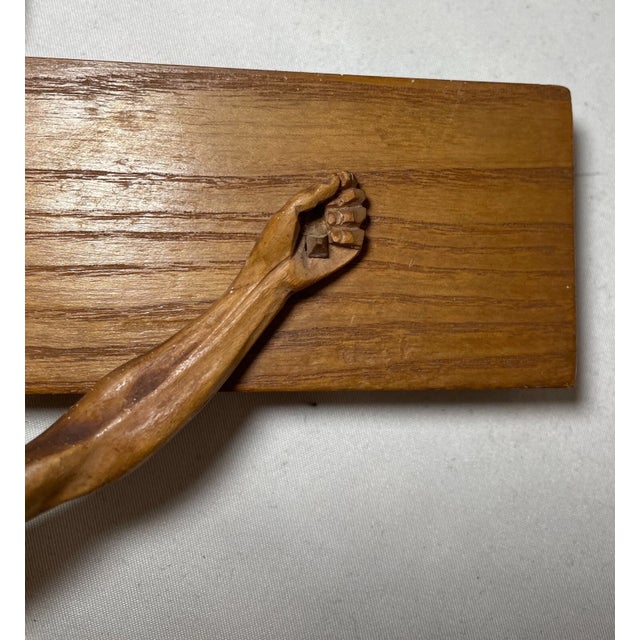 Antique Hand Carved Wood Religious Jesus Christ Crucifix Cross Sculpture God For Sale - Image 10 of 14