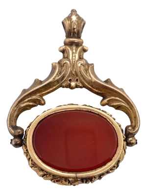 Antique Circa 1820 Georgian Gold Filled Carnelian Fob Pendant