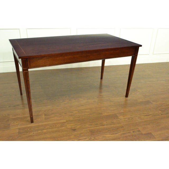 Mahogany Hepplewhite Writing Desk by Leighton Hall. Made-To-Order For Sale - Image 9 of 11