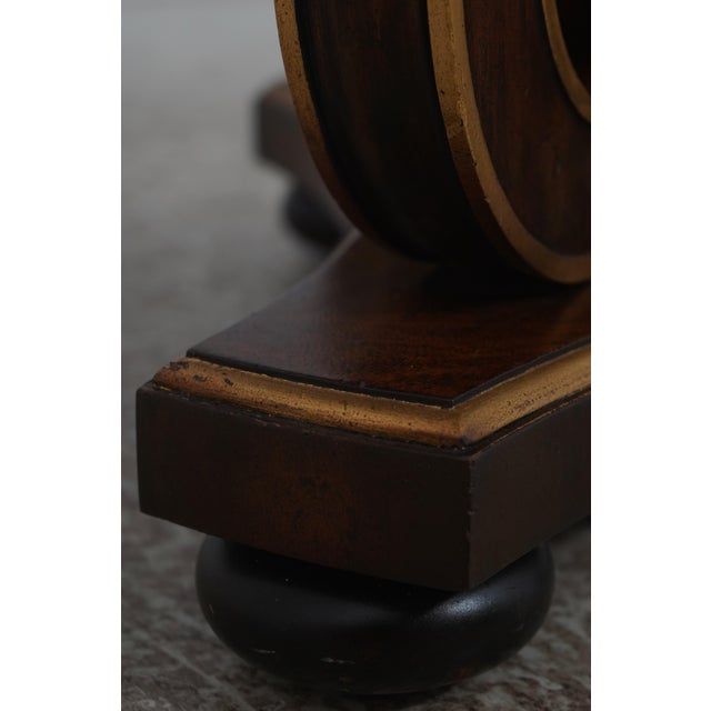 Brown Maitland Smith Round Inlaid Mahogany Center Table For Sale - Image 8 of 15
