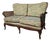 English Two-Seater Sofa in Carved Wooden Frame For Sale