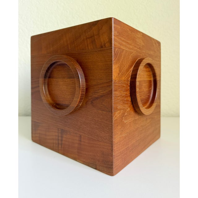 1960s 1960s Jens Quistgaard for Dansk Teak Bullseye Ice Bucket For Sale - Image 5 of 11