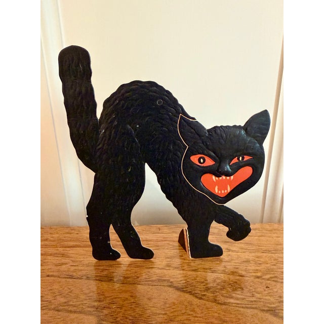 Vintage German Die Cut Pressed Cardboard Halloween Decorations, Set of 4 For Sale In Boston - Image 6 of 12