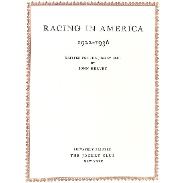 HERVEY, John [293] pp. Scribner Press for the Jockey Club 1937 13 1/4" x 10 1/2" First edition of the first volume to be...