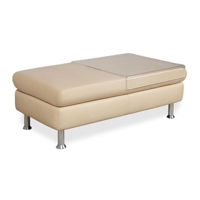 Modern Leather Ottoman from Willi Schillig For Sale - Image 3 of 9
