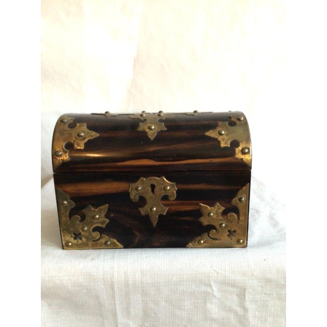 Late 19th Century 1880s Madagascar Rosewood and Brass Letter Box For Sale - Image 5 of 12