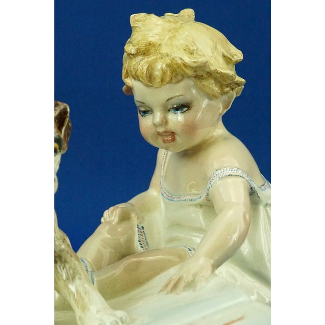 Little Girl and Dog Figure by Arturo Pannunzio, Italy, 1890s-1910s For Sale - Image 10 of 18