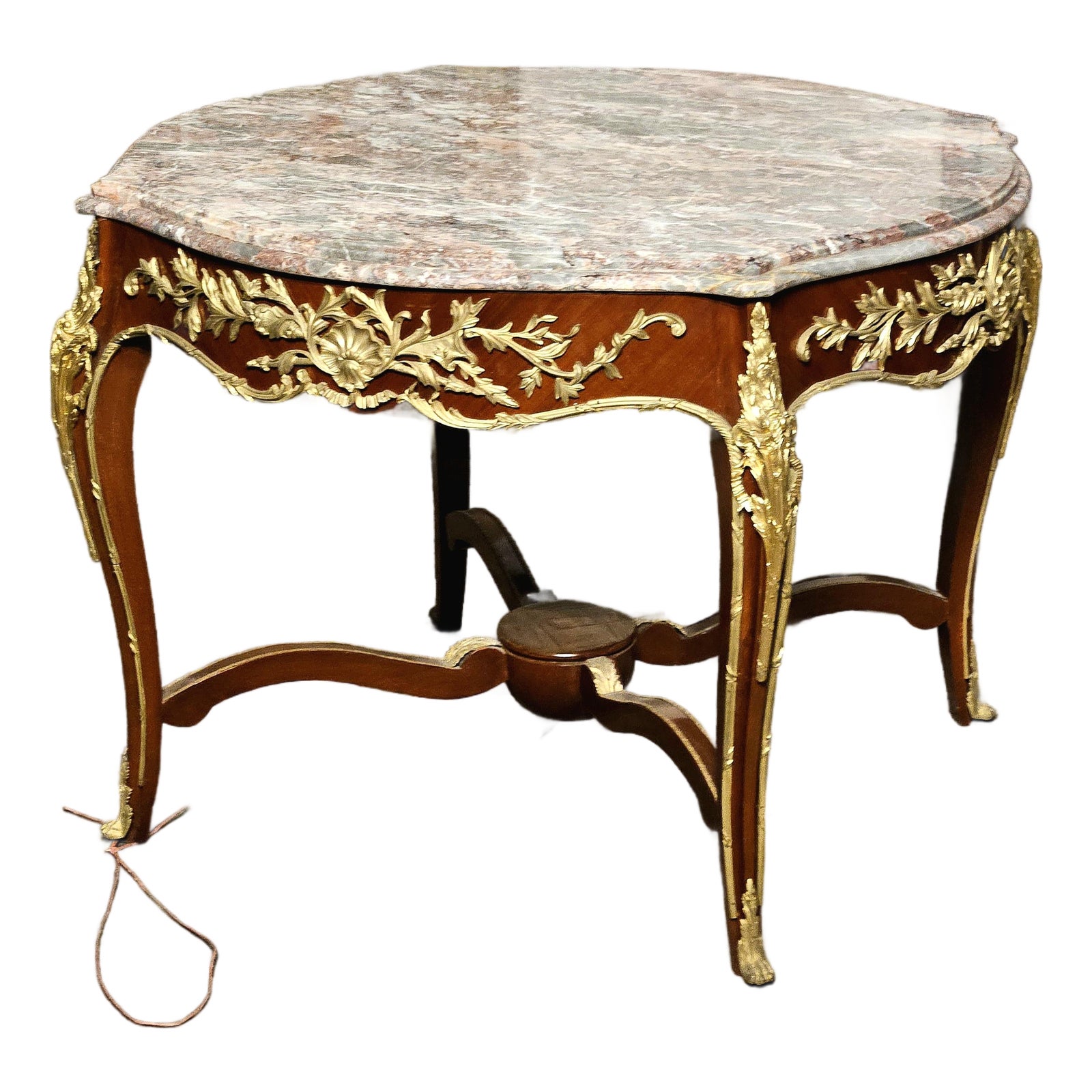 The Imperial Round – Louis XV Dining Table With Marble Top, Hand-Carved ...