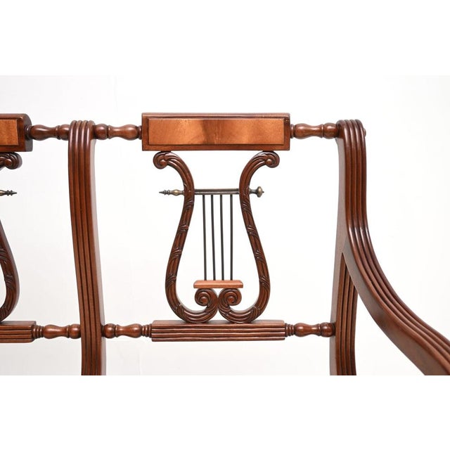 Brown Vintage Regency Style Settee in Mahogany, 1960 For Sale - Image 8 of 11
