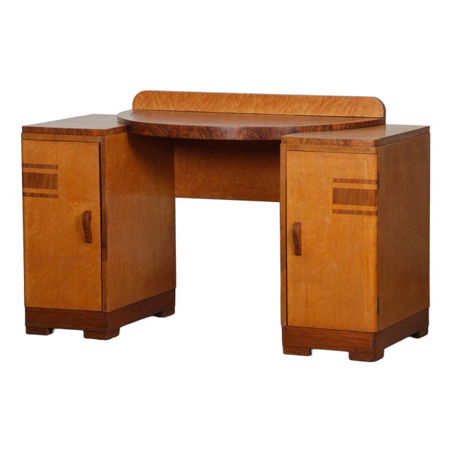 Vintage English Wooden Desk, 1930s For Sale