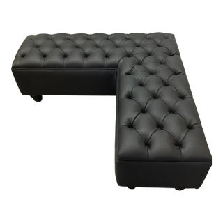 Wicked Elements Black Tufted L-Shaped Bench For Sale