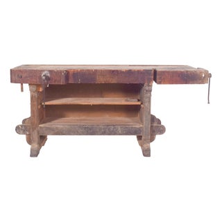 Portuguese Woodworkers Workbench, 1950s For Sale