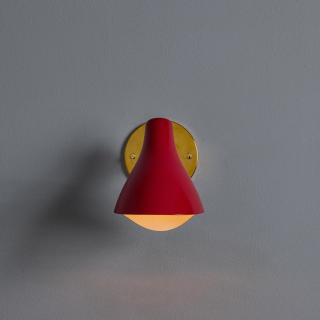 1950s 1950s Gino Sarfatti Model #10 Sconce for Arteluce for Red For Sale - Image 5 of 12