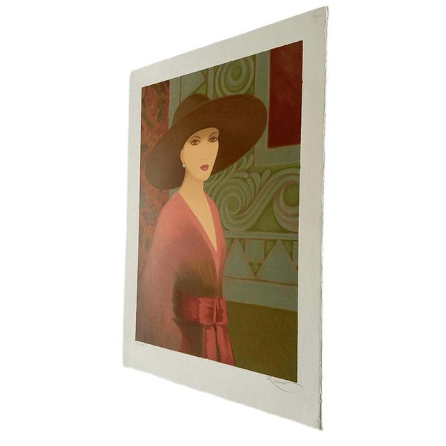 Annie Retivat, La Robe Rose, 1990, Limited Edition Lithograph For Sale - Image 6 of 8