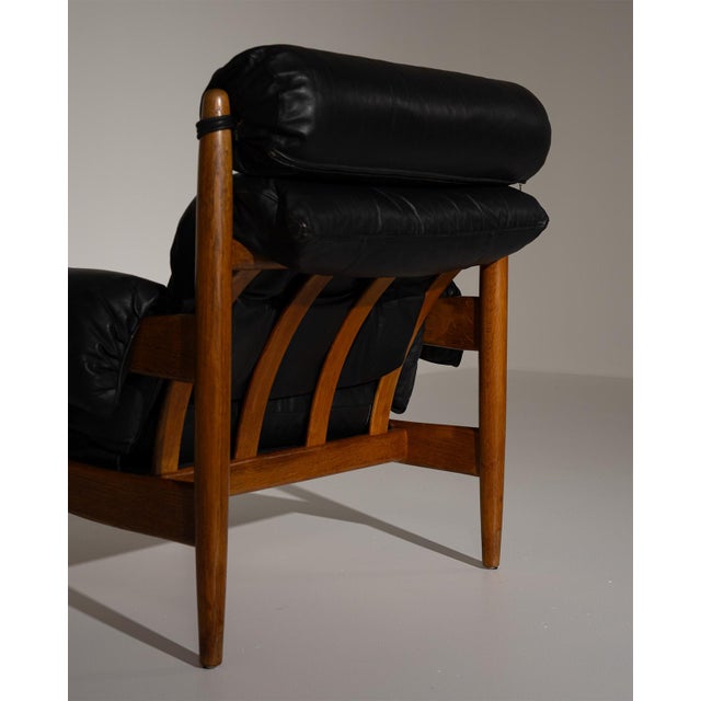 Black Black Leather Amiral Chair by Eric Merthen, Sweden, 1960 For Sale - Image 8 of 14