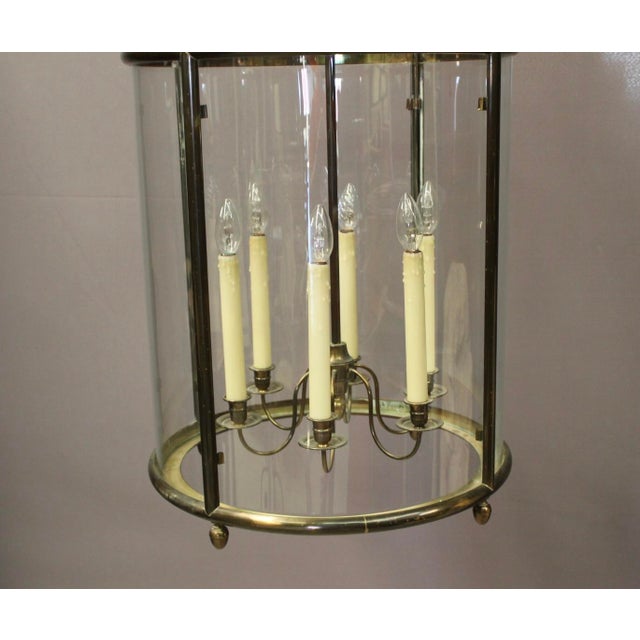 20th Century Six-Light Brass Lantern, 1950s For Sale - Image 10 of 14