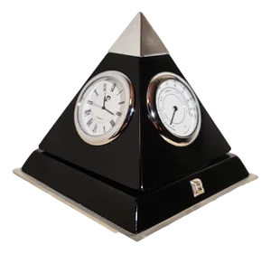 Black Pyramide Table Clock by Gianfranco Ferrè, Italy, 1970s