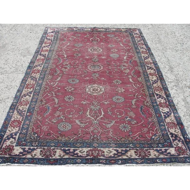 Hand Wowen Wool Turkish Rug, Oushak Rug,Vintage Oushak Rug,Beatifull ...