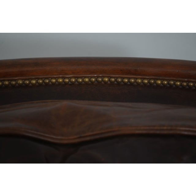 Theodore Alexander Leather & Mahogany Club Chair For Sale - Image 11 of 18